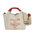 Atelier 01 Small Logo Tote, &pound;450, Handbags, Beige/Red, Canvas, Front view
